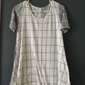 LulaRoe Perfecr - white and grey stripes - small